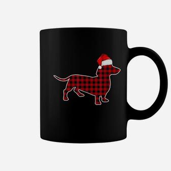 Dachshund Red Plaid Buffalo Christmas Pajamas Family Gifts Coffee Mug - Seseable