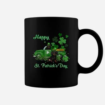 Dachshund Riding Green Truck St Patricks Day Dog Lovers Gift Coffee Mug - Seseable