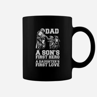 Dad A Sons First Hero A Daughters First Love Motocross Coffee Mug - Seseable