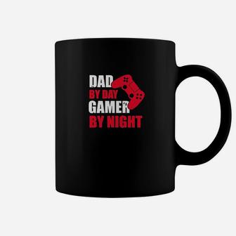 Dad By Day Gamer By Night Funny Gaming Dad Father Gift Fathers Day Coffee Mug - Seseable