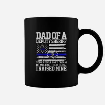 Dad Of A Deputy Sheriff Father Thin Blue Line American Flag Shirt Coffee Mug - Seseable