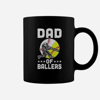 Dad Of Ballers Funny Dad Baseball Softball Fathers Day Coffee Mug - Seseable
