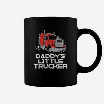 Daddys Little Trucker Semi Truck Trucking Boys Girls Gift Coffee Mug - Seseable