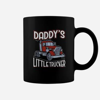 Daddys Little Trucker Truck Driver Dad Coffee Mug - Seseable