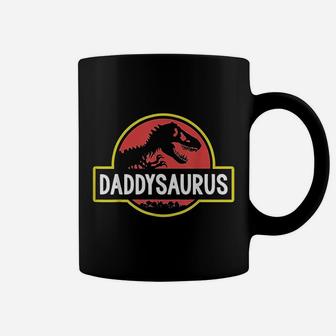 Daddysaurus Dad Husband Fathers Day Gift Matching Dinosaur Coffee Mug - Seseable