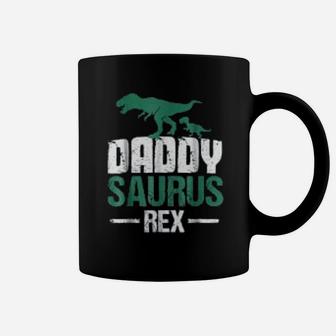 Daddysaurus Rex Fathers Day Dinosaur Daddy Funny Coffee Mug - Seseable