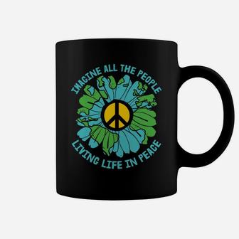 Daisy Imagine All The People Living Life In Peace Hippie World Coffee Mug - Seseable