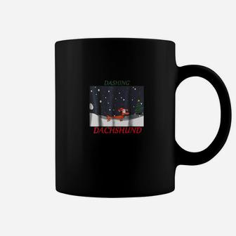 Dashing Dachshund Funny Christmas Xmas Dog Shirt Coffee Mug - Seseable