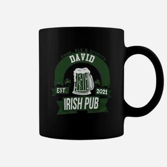 David Irish Pub Food Ale Spirits Established 2021 St Patricks Day Man Beer Lovers Name Gift Coffee Mug - Seseable