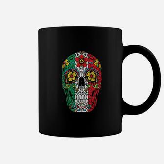 Day Of The Dead Skull Cinco De Mayo Women Mexican Flag Coffee Mug - Seseable