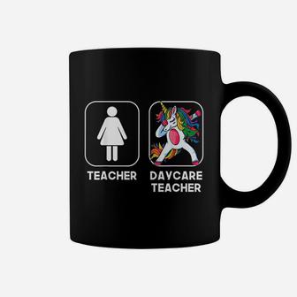 Daycare Teacher Funny Gift Dabbing Unicorn Coffee Mug - Seseable