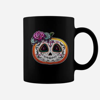 Dead Pumpkin Muertos Skull Halloween Coffee Mug - Seseable