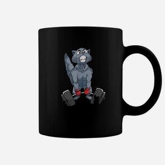 Deadlifting Cat Weightlifters Gym Workout Coffee Mug - Seseable
