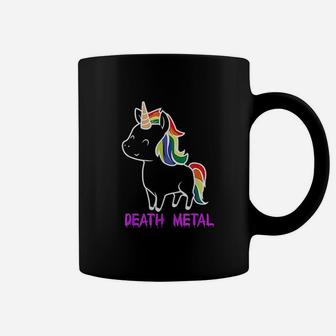 Death Metal Unicorn Rainbow Music Festival Metalhead Coffee Mug - Seseable