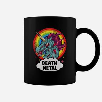 Death Metal Unicorn Rainbow Rocker Emo Zombie Coffee Mug - Seseable