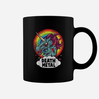 Death Metal Unicorn Rainbow Rocker Emo Zombie Coffee Mug - Seseable