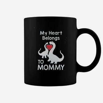 Dino Love My Heart Belongs To Mommy Coffee Mug - Seseable