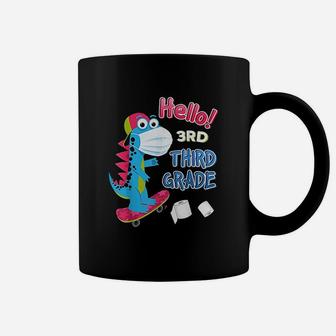 Dinosaur Hello Third Grade Back To School Coffee Mug - Seseable