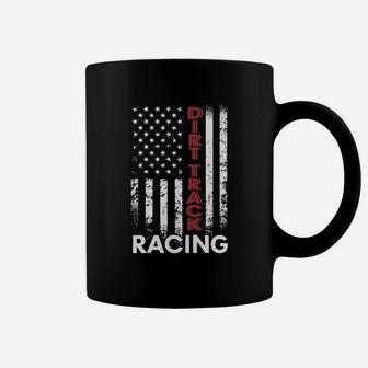 Dirt Track Racing American Flag T-shirt Coffee Mug - Seseable