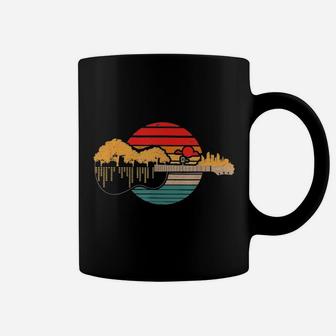 Disc Golf Flying Disc Sunset Guitar Classic Coffee Mug - Seseable