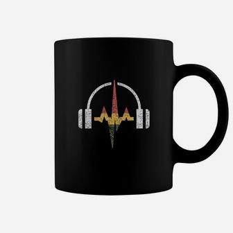 Distressed Headphones And Rasta Music Wave Coffee Mug - Seseable