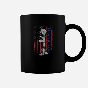 Distressed Memorial Day Flag Military Boots Dog Tags Coffee Mug | Seseable CA