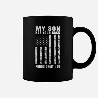 Distressed Patriotic American Flag Proud Army Dad Coffee Mug - Seseable