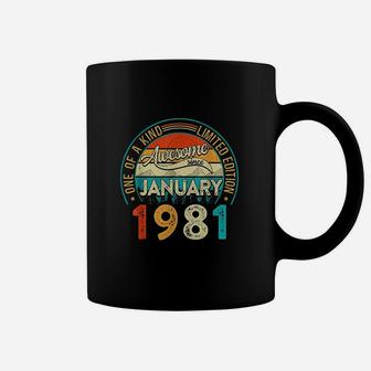 Distressed Vintage Awesome Since January 1981 Coffee Mug - Seseable