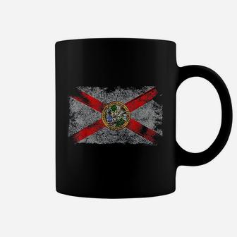 Distressed Vintage Retro Usa Patriotic Fl State Florida Flag Coffee Mug - Seseable
