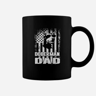 Doberman Dad American Flag Dog Lovers Fathers Day Coffee Mug - Seseable