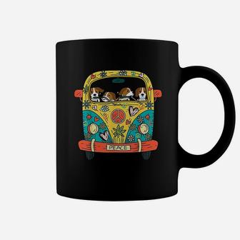 Dog Hippie Car Hippy Style Beagle Lover Gifts Coffee Mug - Seseable