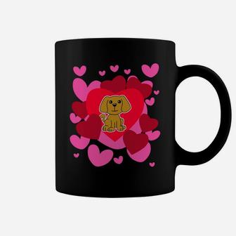 Dog Love Puppy Valentines Day Romantic Hearts Coffee Mug - Seseable