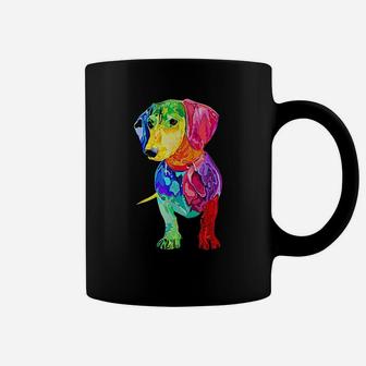 Dog Lover Gifts Dachshund For Colorful Weiner Dog Coffee Mug - Seseable
