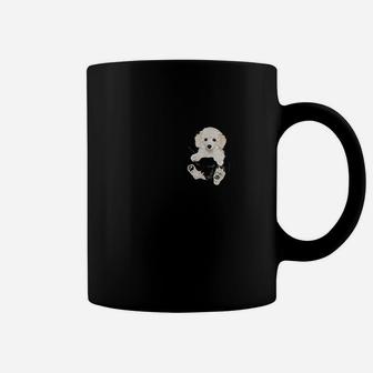 Dog Lovers Gifts White Poodle In Pocket Funny Dog Face Coffee Mug - Seseable