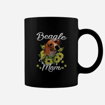 Dog Mom Mothers Day Gift Sunflower Beagle Mom Coffee Mug - Seseable