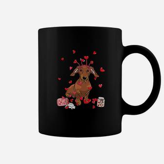 Dog Valentine Gift Cute Dachshund Valentines Day Coffee Mug - Seseable
