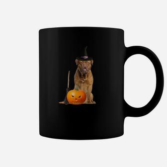 Dogue De Bordeaux Witch Hat Halloween Dog Coffee Mug - Seseable