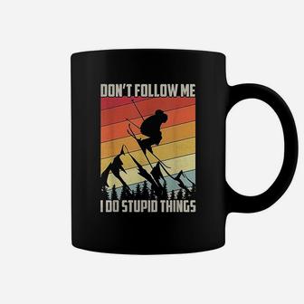 Dont Follow Me I Do Stupid Things Gift Retro Coffee Mug - Seseable