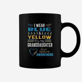 Down Syndrome Awareness I Wear Blue Yellow For Granddaughter Coffee Mug - Seseable