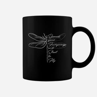 Dragonfly Inspirational Motivational Quote Fly Away Coffee Mug - Seseable