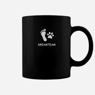 Dreamteam Schwarzes Tassen Fuß- und Pfotenabdruck Design für Tierfreunde - Seseable