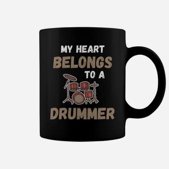 Drummer Girlfriend Valentine My Heart Belongs Coffee Mug - Seseable