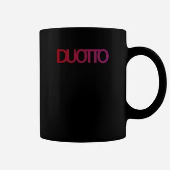 DUOTTO Logo Markenshirt in Schwarz, Stylisches Designershirt Tassen - Seseable
