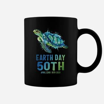 Earth Day 2020 Splash Art Earth Day 50th Anniversary Turtle Coffee Mug - Seseable