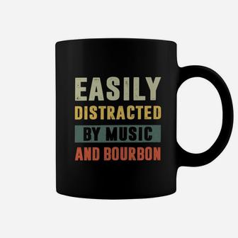 Easily Distracted By Music And Bourbon Vintage Coffee Mug | Seseable UK
