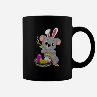 Easter Koala Bear Holiday Bunny Ears And Colored Eggs Coffee Mug - Seseable