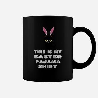 Easter Pajama Funny Kitten Spring Bunny Cute Cat Ears Coffee Mug - Seseable
