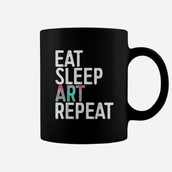 Eat Sleep Art Repeat Funny Artist Creative Gift Coffee Mug - Seseable