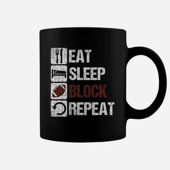 Eat Sleep Block Repeat Football Offensive Lineman Coffee Mug - Seseable