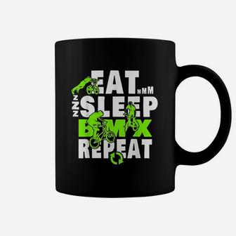 Eat Sleep Bmx Repeat Funny Bicycle Gift Motocross Coffee Mug - Seseable